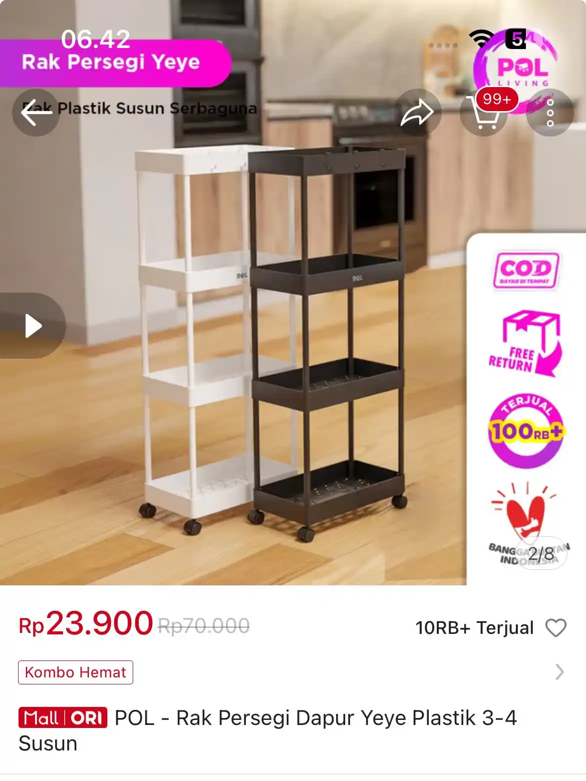 Image from Racun Shopee 🧡: POL - Rak Persegi Dapur Yeye Plastik 3-4 Susun https://s.shopee.co.id/...