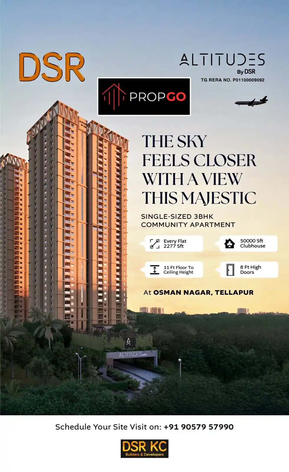 Image from PropGo Realty | Properties | Real Estate | Advisory | Buy & Sell | Flats | Villas | Plots Hyderabad: 🏙️ Premium 3BHK Living at DSR Altitudes – Osman Nagar/Kollur Welcome...