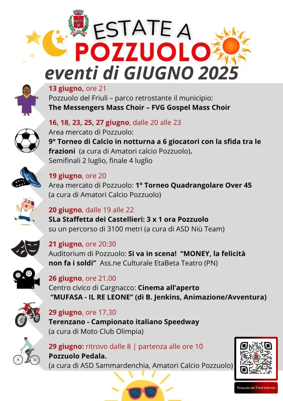 Image from Comune di Pozzuolo del Friuli: ๐
Questo il ๐๐๐ก๐๐ฃ๐๐๐ง๐๐ค degli eventi in programma a ๐ด๐ถ๐๐ด...