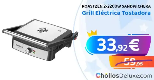 Image from Chollos Deluxe: SANDWICH❗️💥 🔹 *RoastZen 2-2200W Sandwichera Grill Eléctrica Tostad...