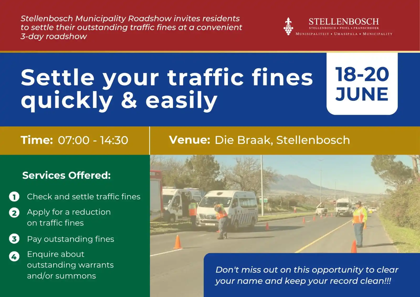 Image from Stellenbosch Municipality: *Stellenbosch Municipality Roadshow* 🗓️ Dates: 18-20 June 2025 🕖 T...