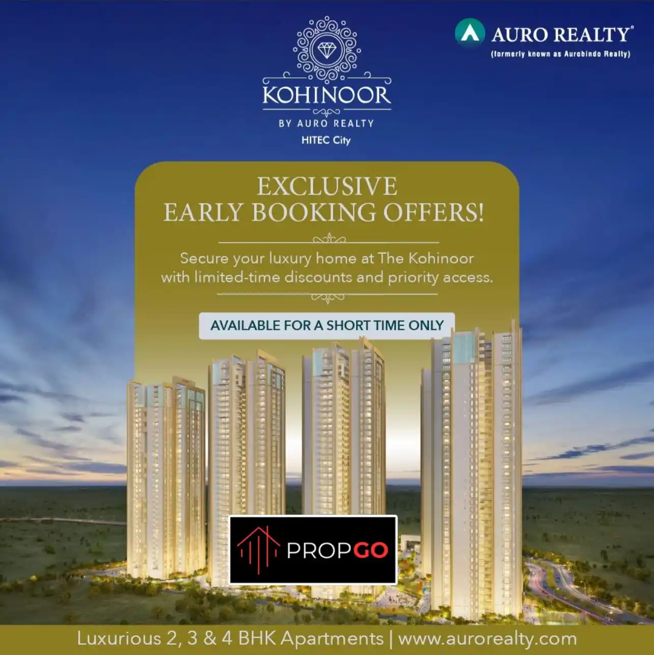 Image from PropGo Realty | Properties | Real Estate | Advisory | Buy & Sell | Flats | Villas | Plots Hyderabad: ✨ The Kohinoor by Auro Realty – Where Luxury Shines Brightest Set in t...
