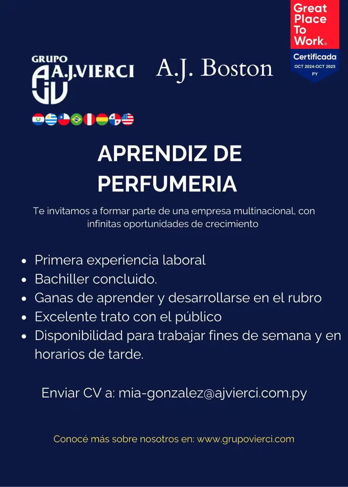 Image from Empleo Paraguay: 13.06.2025 📢 ¡Buscamos Aprendiz de Perfumería! ✨ Si te interesa form...