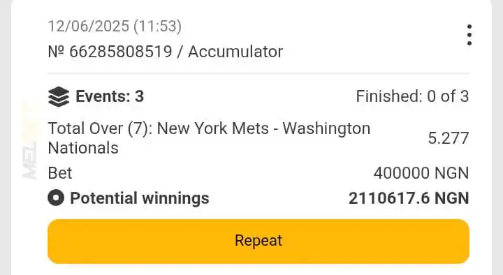 Image from Johnlafta : 5+ ODDS BANKER ON MELBET Booking code 👉 52CVS Register and fund acc...