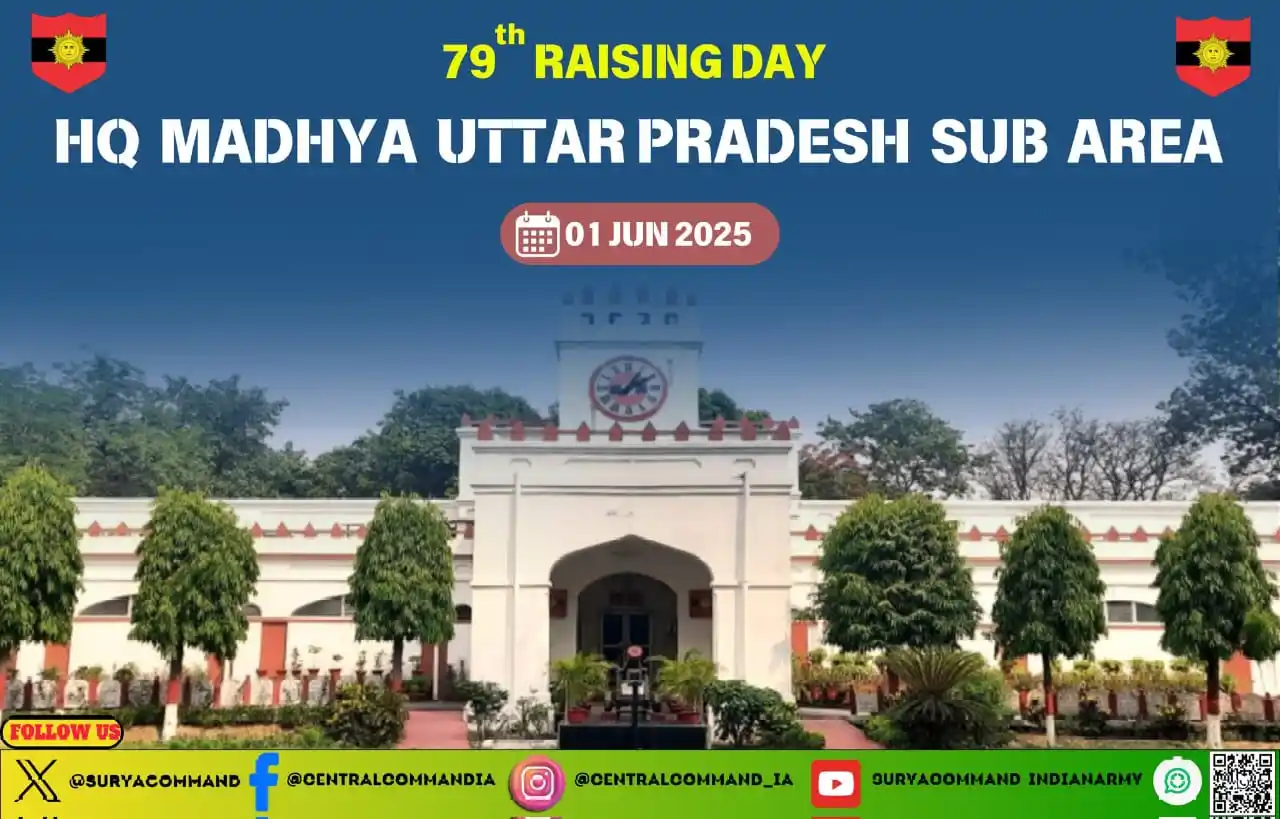 Image from Surya Command - Indian Army: 79th Raising Day: HQ Madhya Uttar Pradesh Sub Area <a class="text-blu...