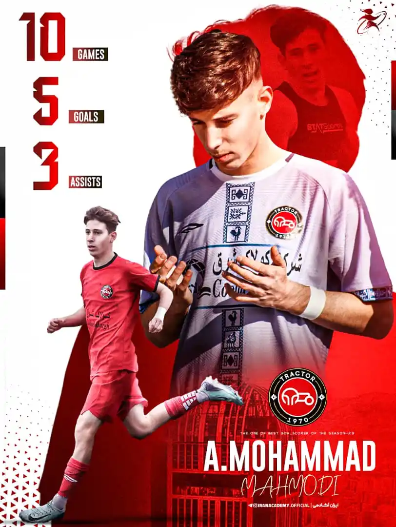 Image from ایران آکادمی: ✅ امیرمحمد محمودی در جمع برترین گلزنان لیگ برتر جوانان کشور   ⬇️ به گز...