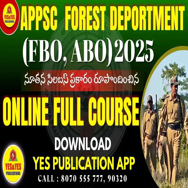 Image from YES PUBLICATIONS: APPSC FOREST DEPORTMENT 2025 (FBO, ABO) ONLINE FULL COURSE నూతన సిలబస్...