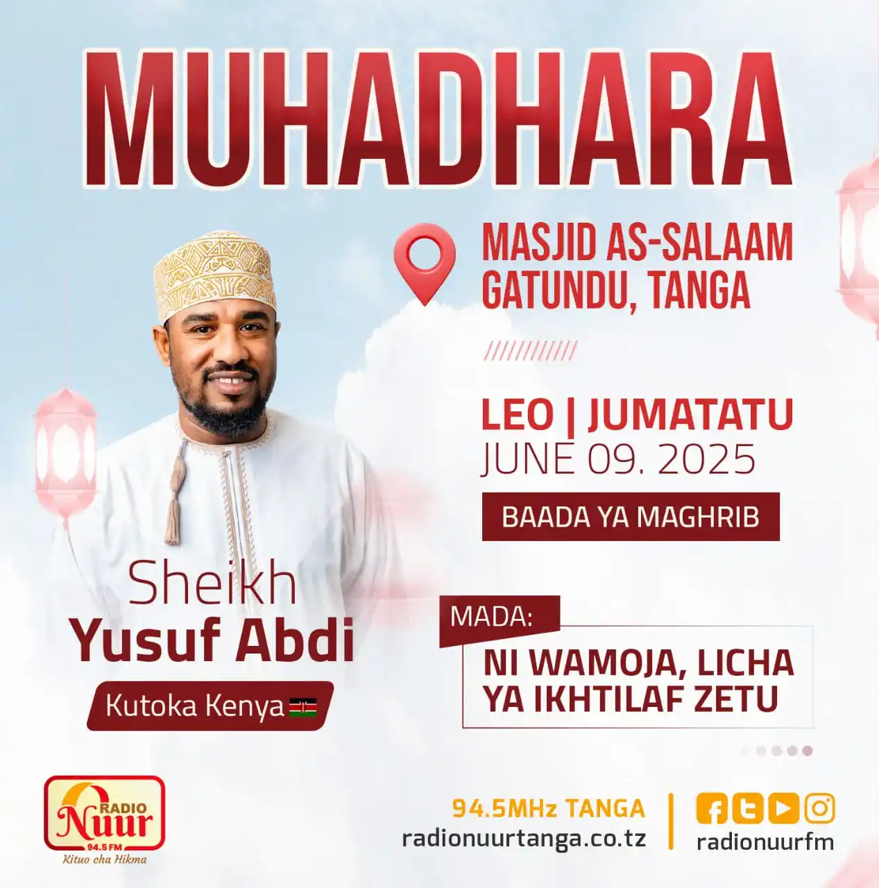Image from RADIO NUUR FM: Assalaam Alaykum Warahmatullah Wabarakaatuh! Alhamdulillah tumepata M...