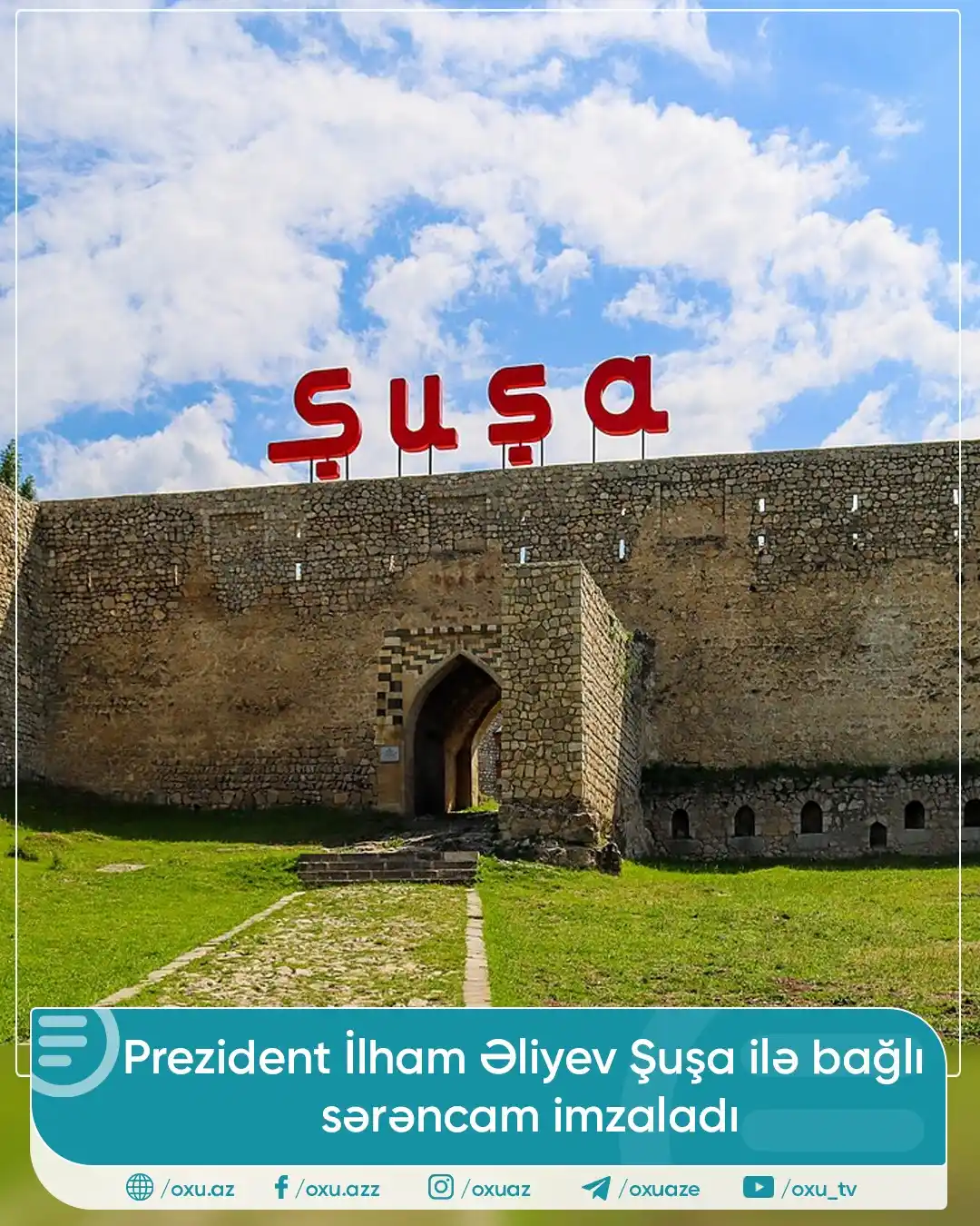 Image from OXU.AZ: 🇦🇿 Prezident İlham Əliyev Şuşa şəhərinin 2026-cı il üçün "İqtisadi Ə...