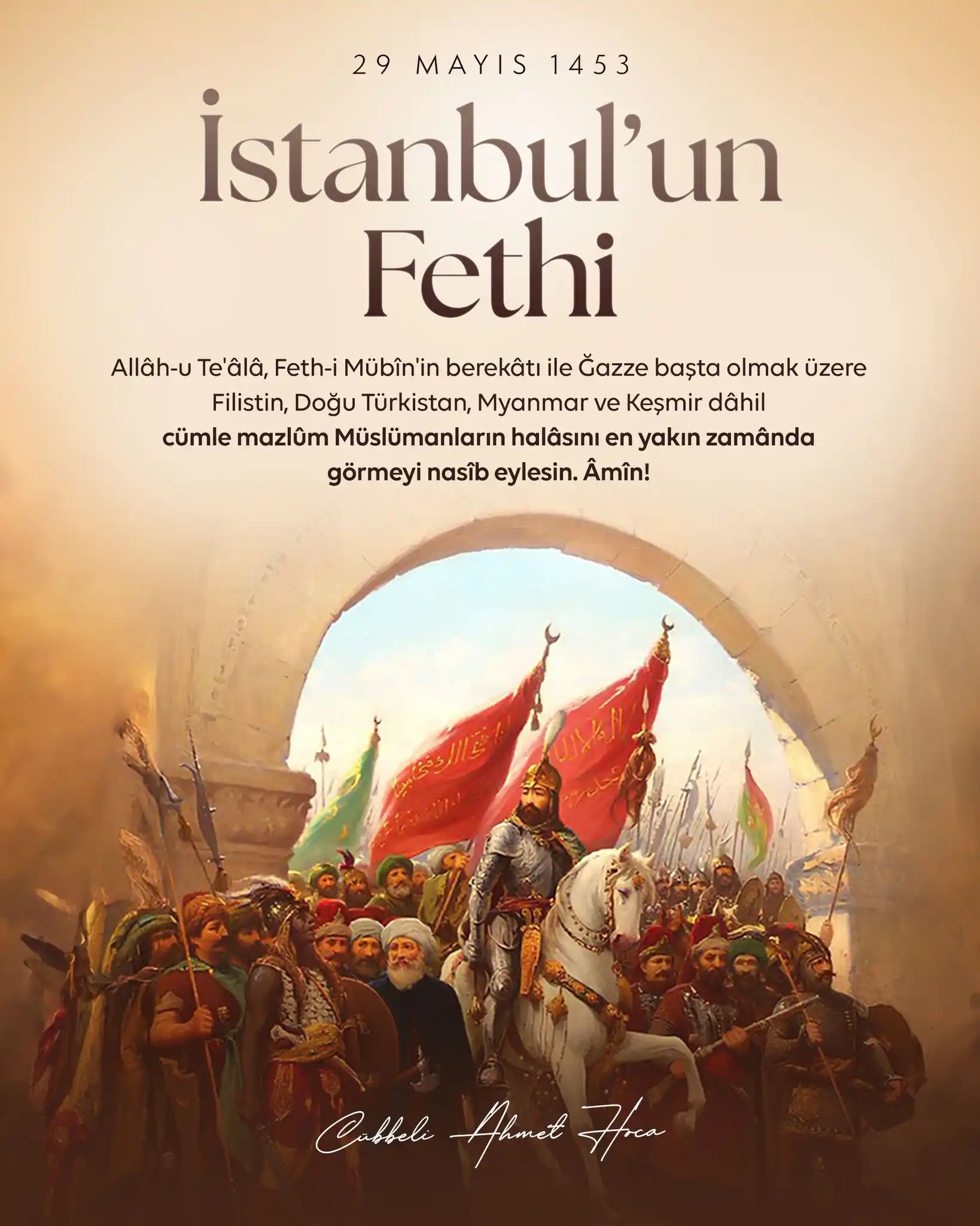 Image from Cübbeli Ahmet Hoca: Çok kıymetli İstanbul’un Fâtih Sultân Muhammed Hân Aleyhi'r-Rahmetü ve...