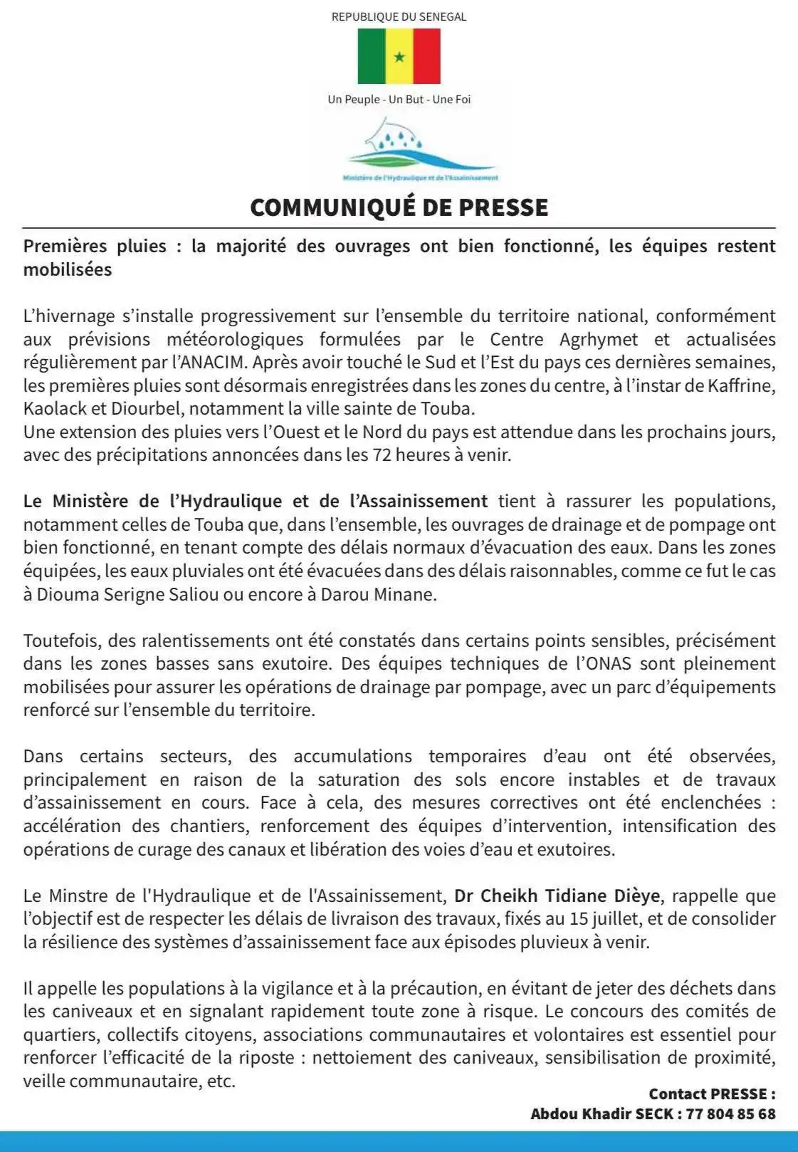 Image from PASTEF-Les Patriotes -/2050 🇸🇳: COMMUNIQUÉ DE PRESSE Premières pluies : la majorité des ouvrages ont ...