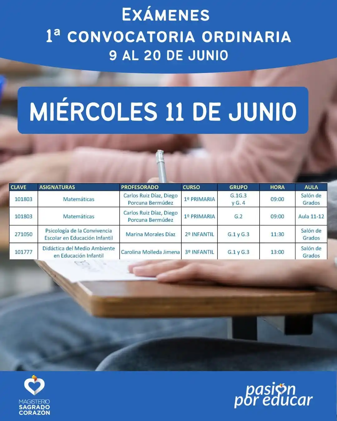 Image from Centro de Magisterio Sagrado Corazón: EXÁMENES 1ª CONVOCATORIA ORDINARIA ASIGNATURAS SEGUNDO CUATRIMESTRE Y ...