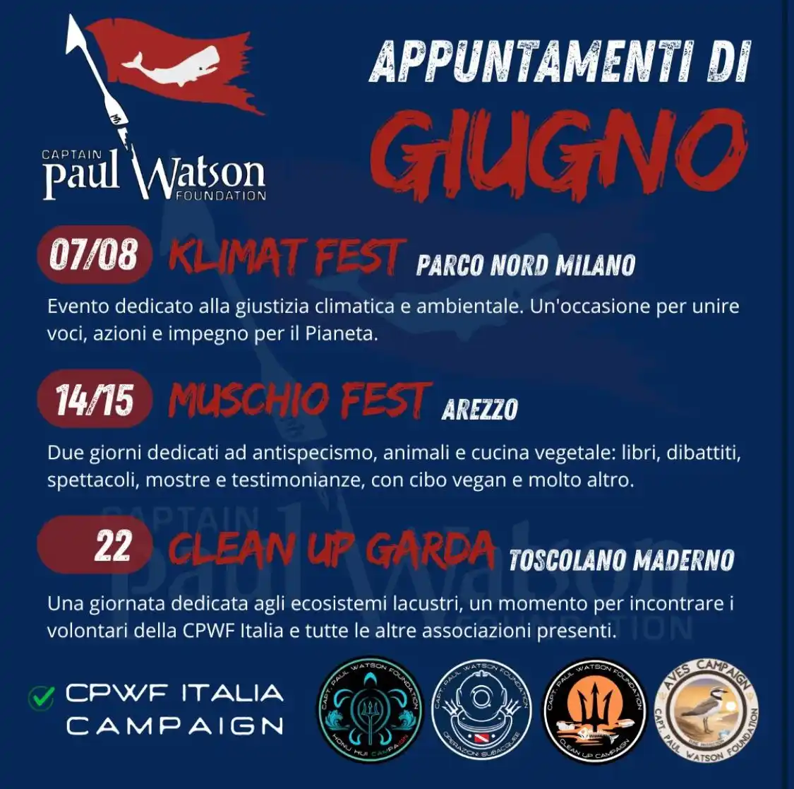 Image from Captain Paul Watson Foundation - Italia 🐋: 🌿 Giugno è il mese perfetto per fare cowfitalia squadra! Ecco cosa ci...