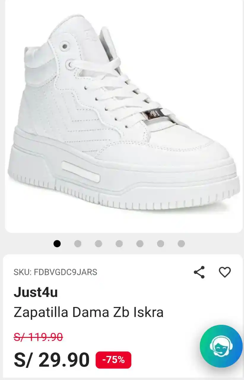Image from Ofertas Diarias: https://platanitos.com/pe/producto/just4u-zapatilla-dama-zb-iskra-blan...