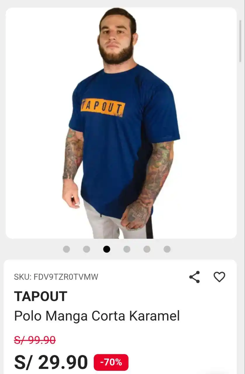 Image from Ofertas Diarias: https://platanitos.com/pe/producto/tapout-polo-manga-corta-karamel-azu...