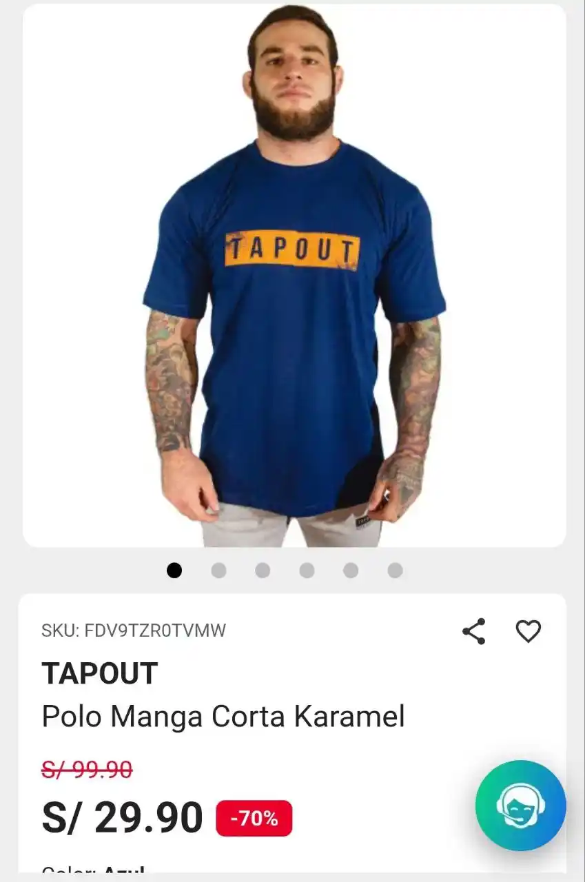Image from Ofertas Diarias: https://platanitos.com/pe/producto/tapout-polo-manga-corta-karamel-azu...