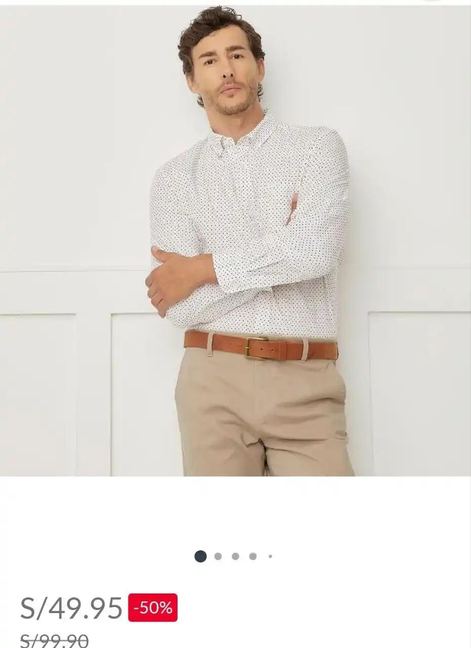 Image from Ofertas Diarias: https://www.falabella.com.pe/falabella-pe/product/883269235/Camisa-100...