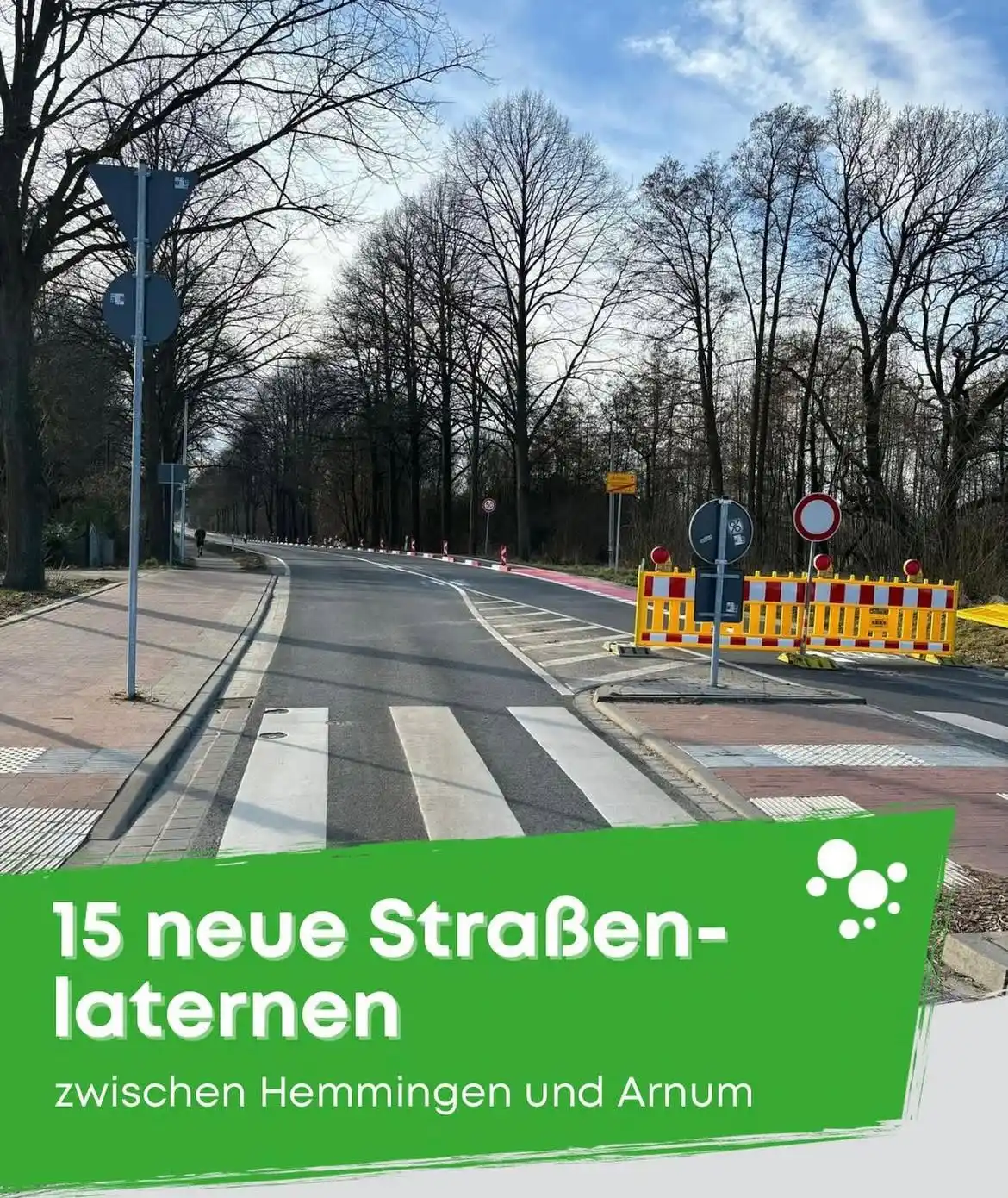 Image from Stadt Hemmingen: 🌳✨ Neue Straßenlaternen zwischen Hemmingen-Westerfeld und Arnum! ✨🌳 ...