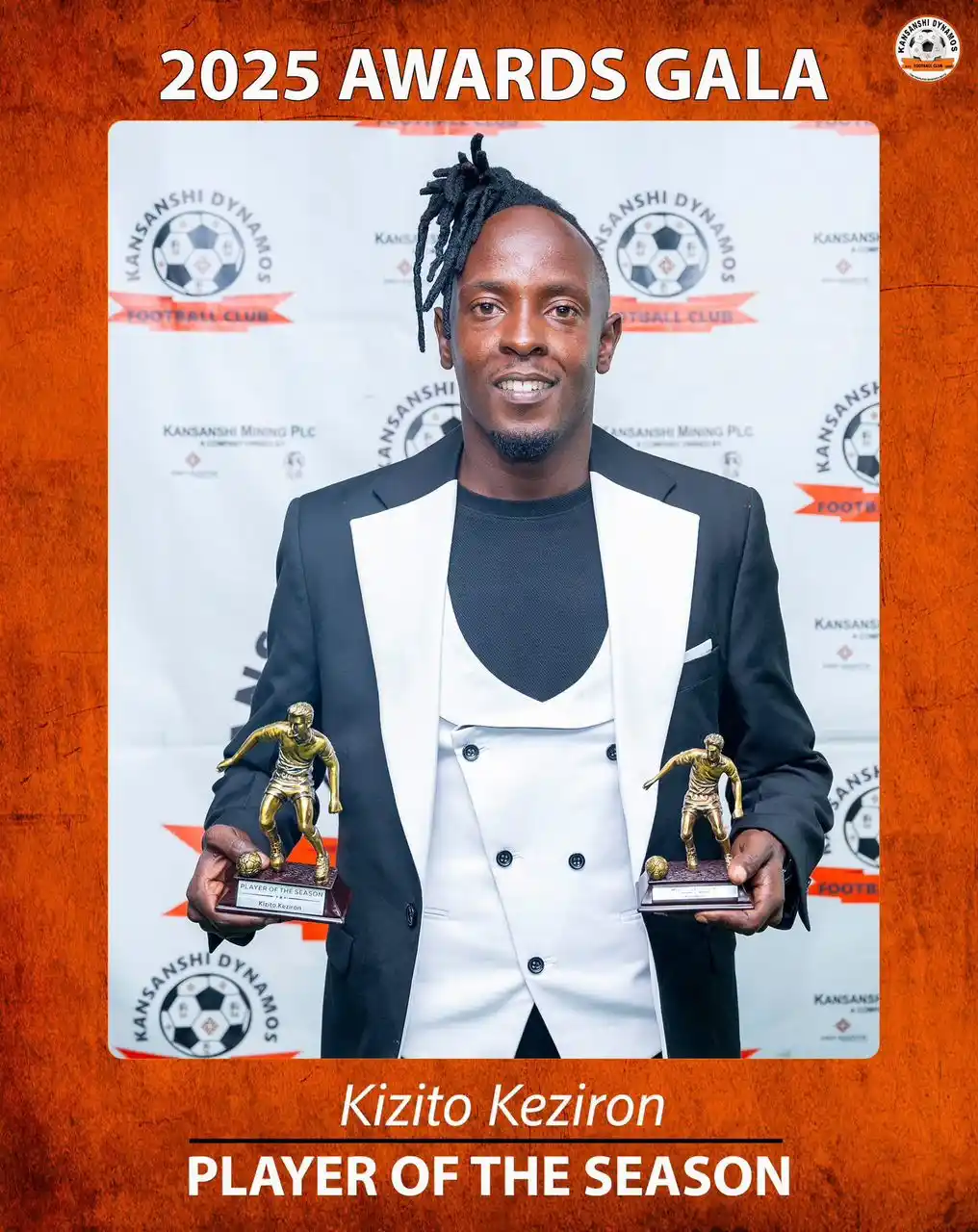 Image from Kansanshi Dynamos FC: 🎖 Player of the Season – Kizito Keziron. A heartbeat in midfield all...
