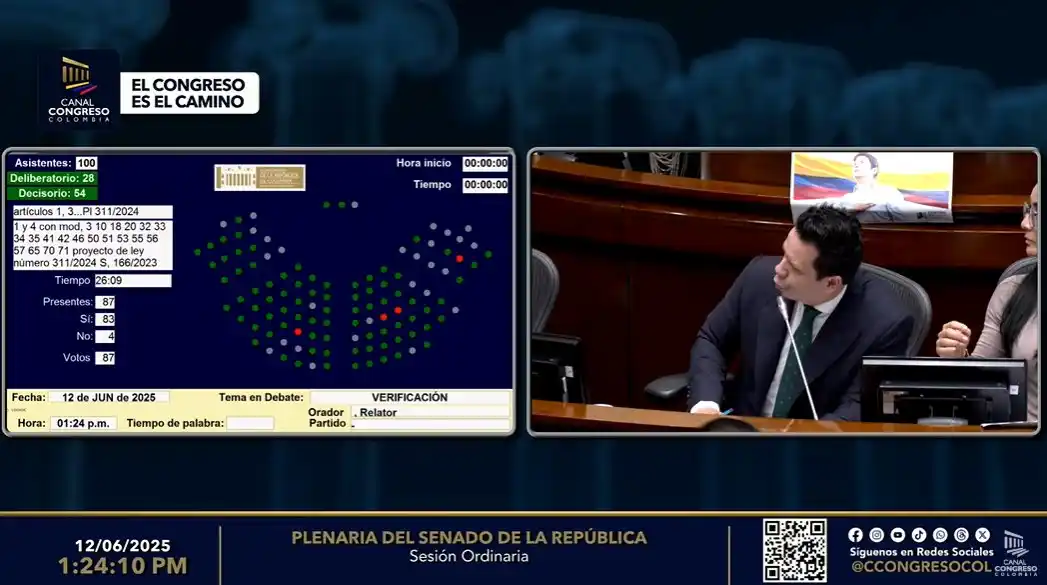 Image from USBB BREAKING NEWS EN ESPAÑOL: ⬆️🔴🤔 *ÚLTIMA HORA 🚨 🇨🇴* *la plenaria del Senado acaba de aprob...