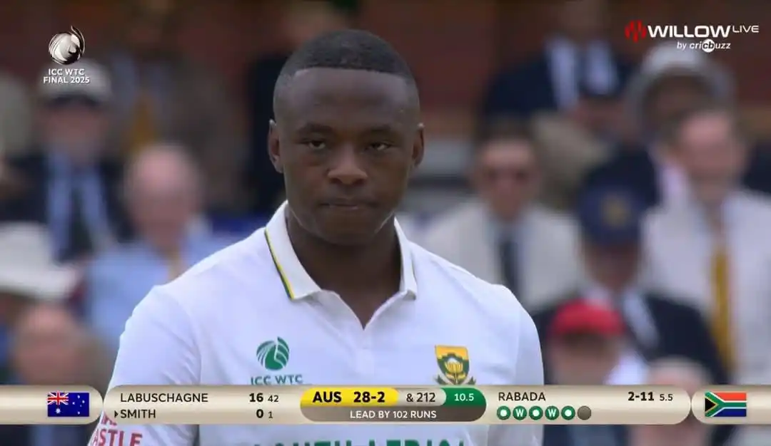 Image from World Cricket Updates: 1st innings - Kagiso Rabada gets Usman Khawaja and Cameron Green in a ...