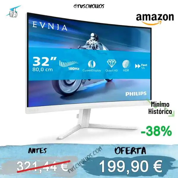 Image from Tuschollos - Ofertas, Chollos Y Gangas Todos Los Días De Amazon, Miravia Y Aliexpress!!!: *🖥💸A CHOLLO MONITOR GAMING PHILIPS EVNIA 32"* <a class="text-blue-50...