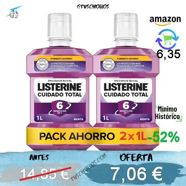 Image from Tuschollos - Ofertas, Chollos Y Gangas Todos Los Días De Amazon, Miravia Y Aliexpress!!!: *🛒💲 A CHOLLO PACK 2 ENJUAGUE BUCAL LISTERINE 1L!!!* <a class="text-b...