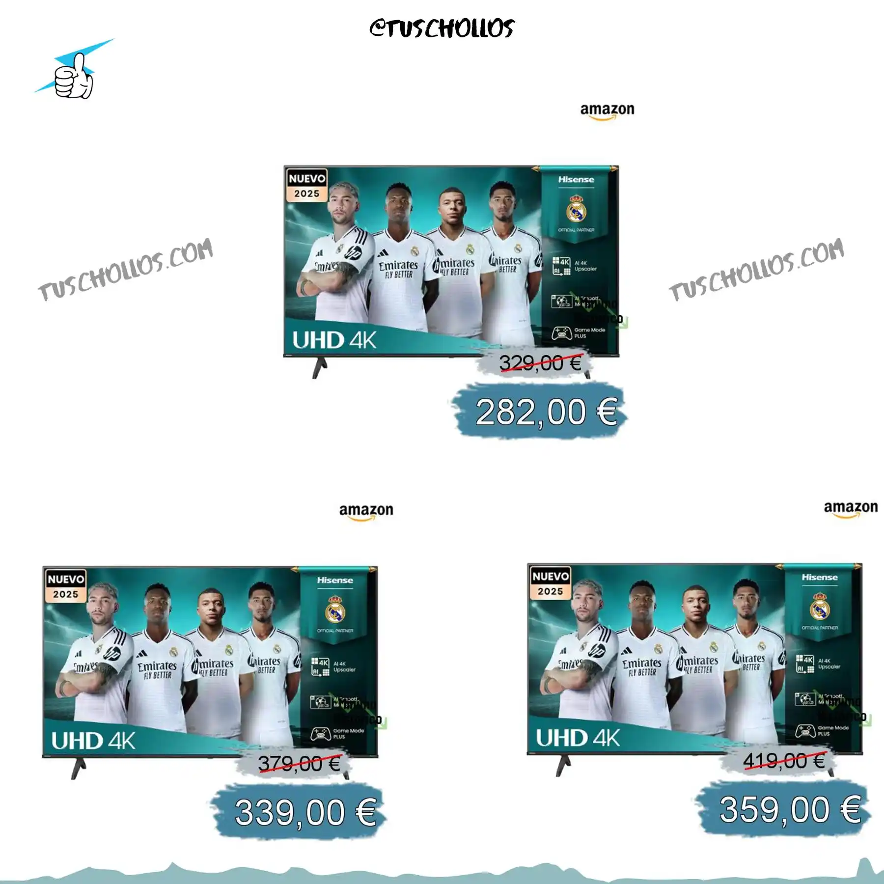Image from Tuschollos - Ofertas, Chollos Y Gangas Todos Los Días De Amazon, Miravia Y Aliexpress!!!: *📺 A MÍNIMO HSTÓRICO TELE HISENSE DE 43", 50" Y 55"* <a class="text-b...