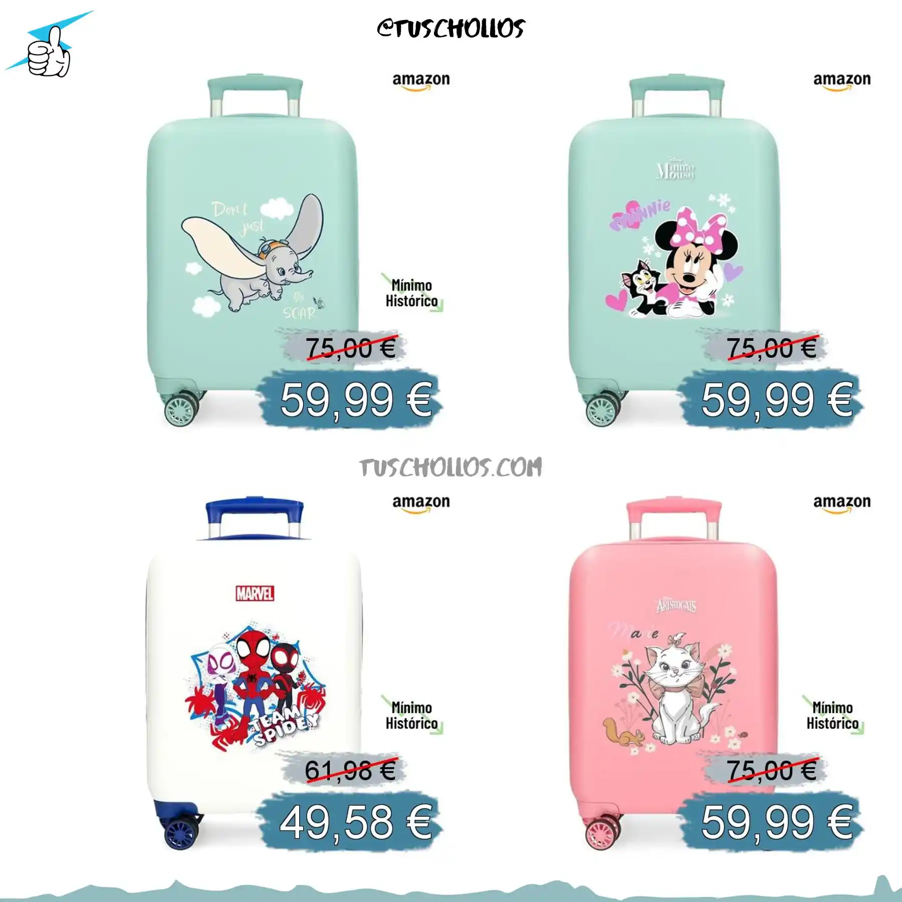 Image from Tuschollos - Ofertas, Chollos Y Gangas Todos Los Días De Amazon, Miravia Y Aliexpress!!!: *📣 A PRECIAZO ESTAS MALETAS DISNEY* <a class="text-blue-500 hover:und...