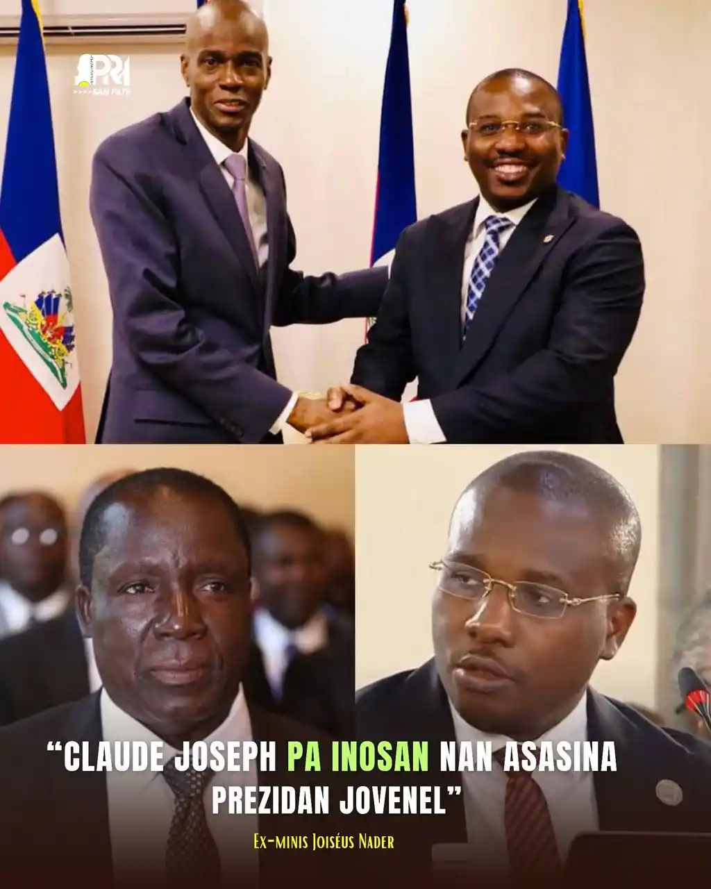 Image from Infos Partage: *Ansyen minis TPTC sou Jomo, Nader akize Claude Joseph.*...