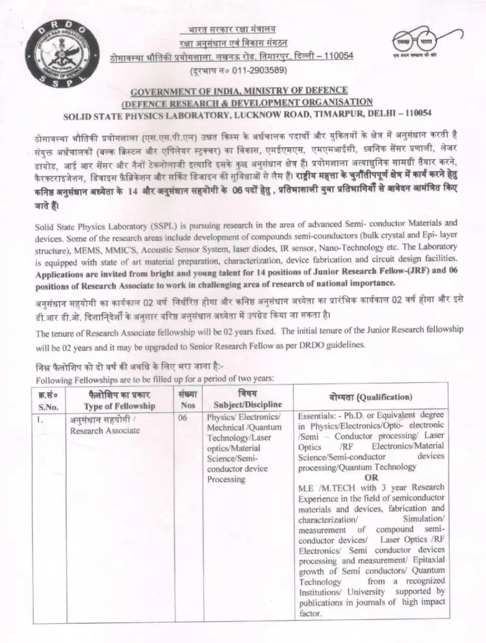 Image from Physics Aspirants: Applications are invited for Junior Research Fellow (JRF) and Research...