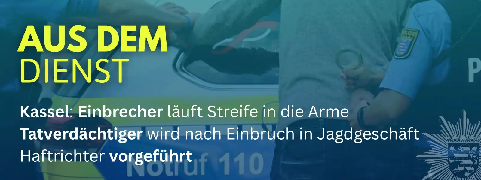Image from Polizei Nordhessen: 🔹 *Aus dem Dienst:* Einbrecher läuft Streife in die Arme 🔹 *Seine F...
