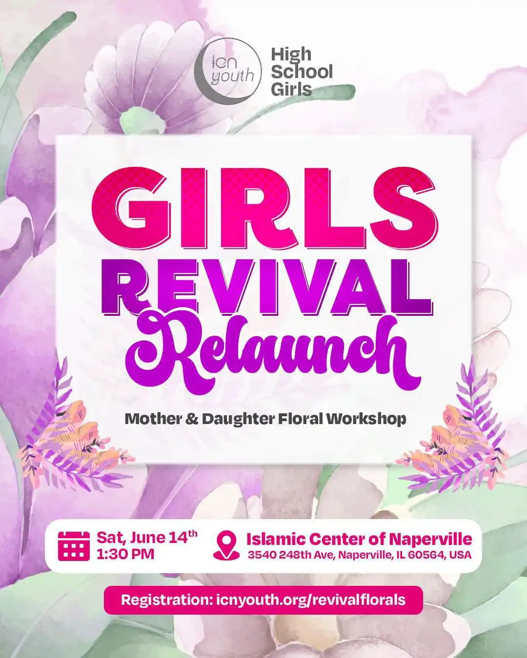 Image from Islamic Center of Naperville: ✨ Bouquet of Blessings: A Mother & Daughter Event! 💐 Join High School...