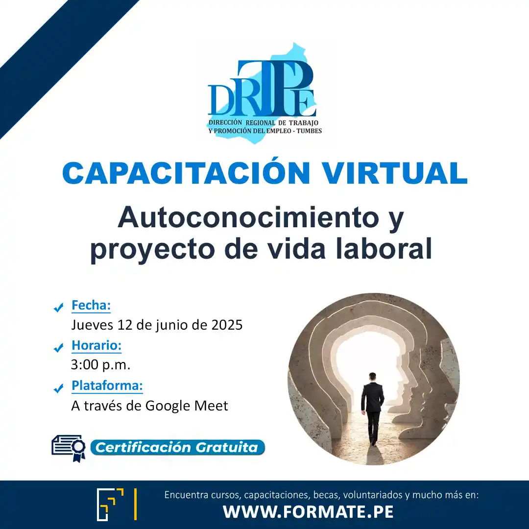 Image from Prácticas PreProfesionales Perú: 📢 Capacitación virtual gratuito "Autoconocimiento y proyecto de vida ...