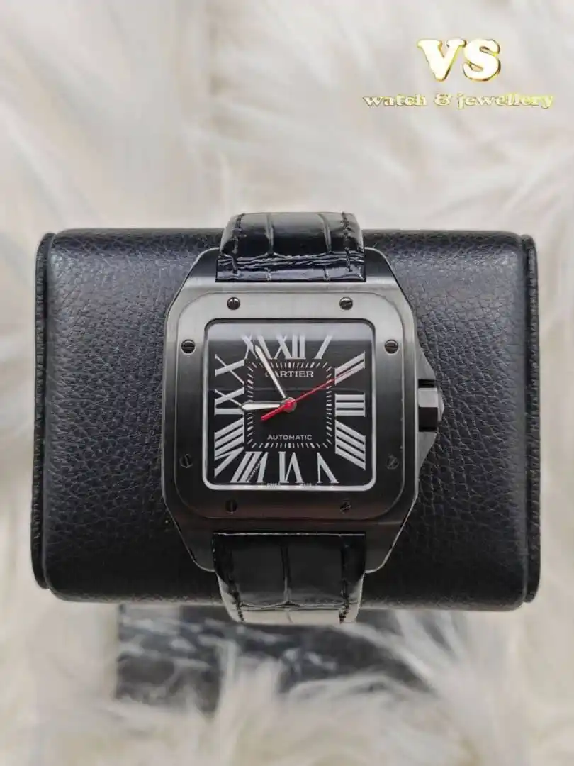 Image from VS Watch & Jewellery Channel 📺: Cartier Santos 100 Steel PVD 38mm,Automatic Power Reserve 42 Hours 201...