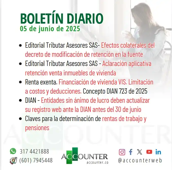 Image from Accounter SAS: clic aquí para conocer las noticias del boletín diario de hoy 05 de ju...