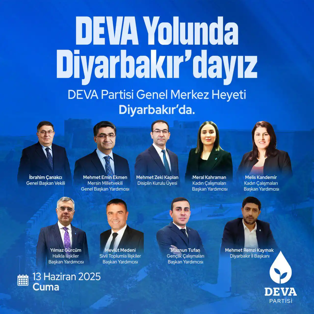 Image from DEVA Partisi: DEVA Yolunda Diyarbakır'dayız.  Genel Merkez Heyetimiz, 13 Haziran Cum...