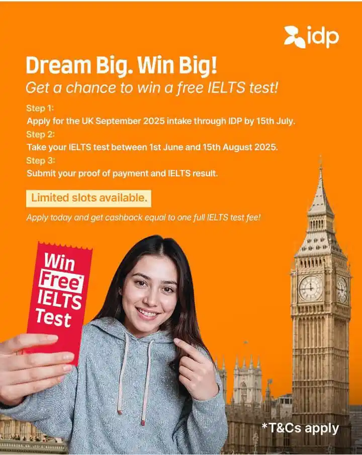Image from GBC Students Support Network: Dream Big. Win Big! Get a chance to win Free IELTS Test! ✅ Step 1: A...