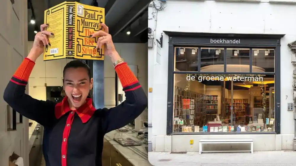 Image from VRT NWS: Dua Lipa heeft boekhandel De Groene Waterman in Antwerpen uitgeroepen ...