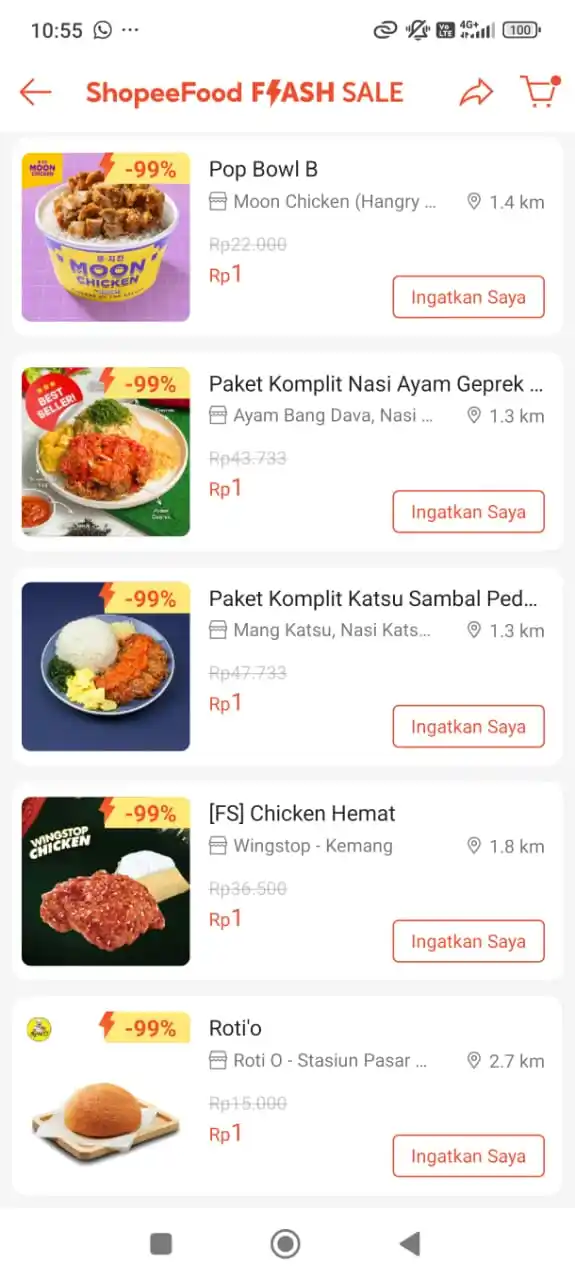 Image from DAGET & SHOPEE THR | HIDDEN GEM GARAPAN CUAN | Info Promo Diskon Racun Flashsale Lazada Kode Voucher: *FLASHSALE SHOPEEFOOD RP1* Pukul 11.00 WIB Moon chicken https://spf.s...