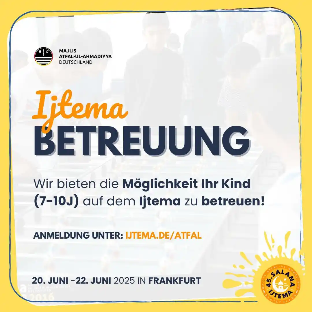 Image from Lajna Imaillah Deutschland : Für Atfal im Alter von 7 bis 10 Jahren bieten wir an allen drei Tagen ...