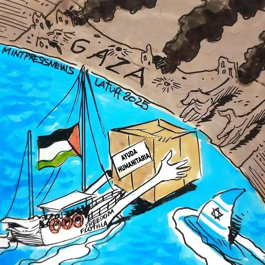 Image from HispanTV: 🚨 Gaza se asfixia: Israel frena la entrada de ayuda humanitaria esenc...