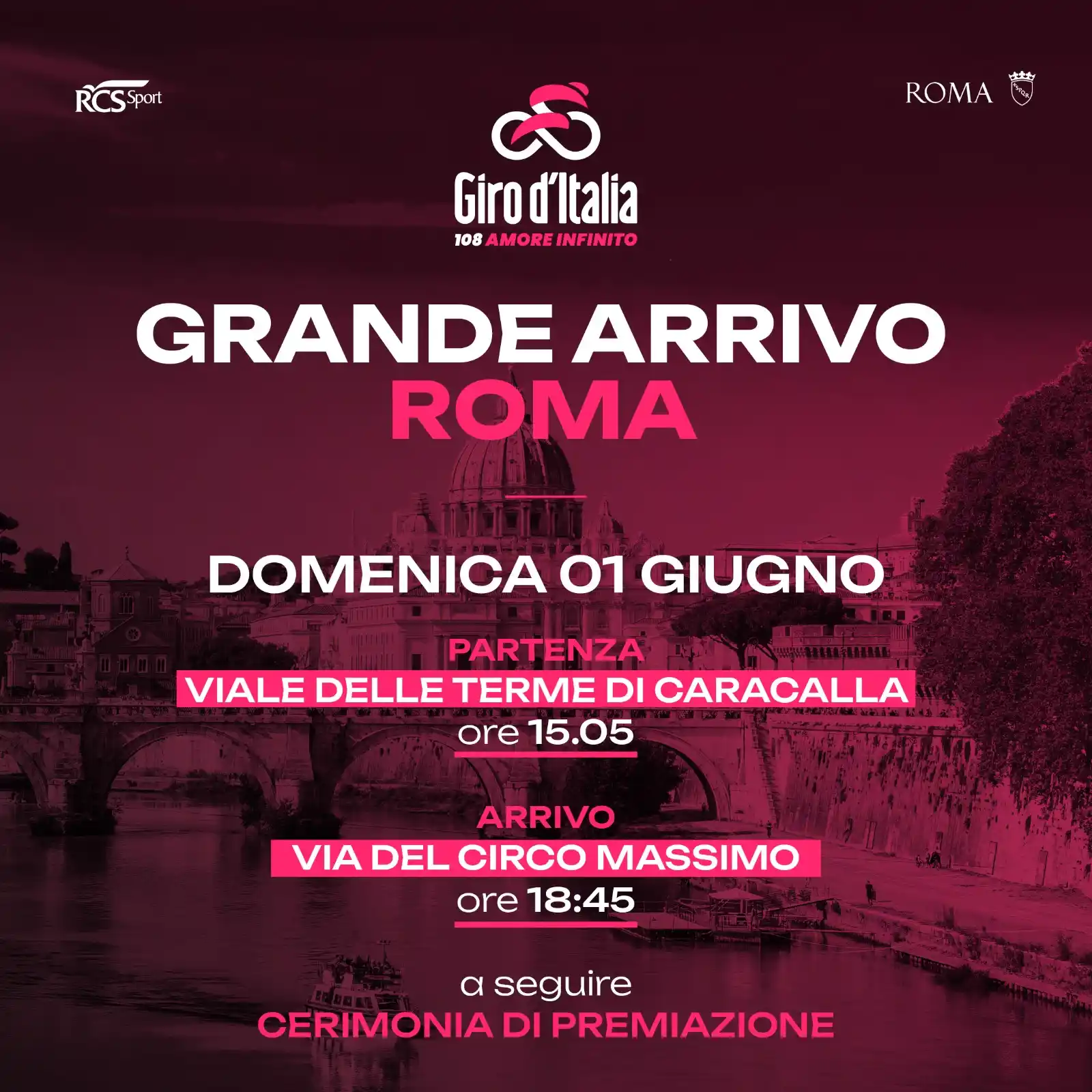 Image from Roma Capitale: 🚴 *Giro d'Italia, la tappa finale a Roma. Il piano mobilità* Oggi, d...