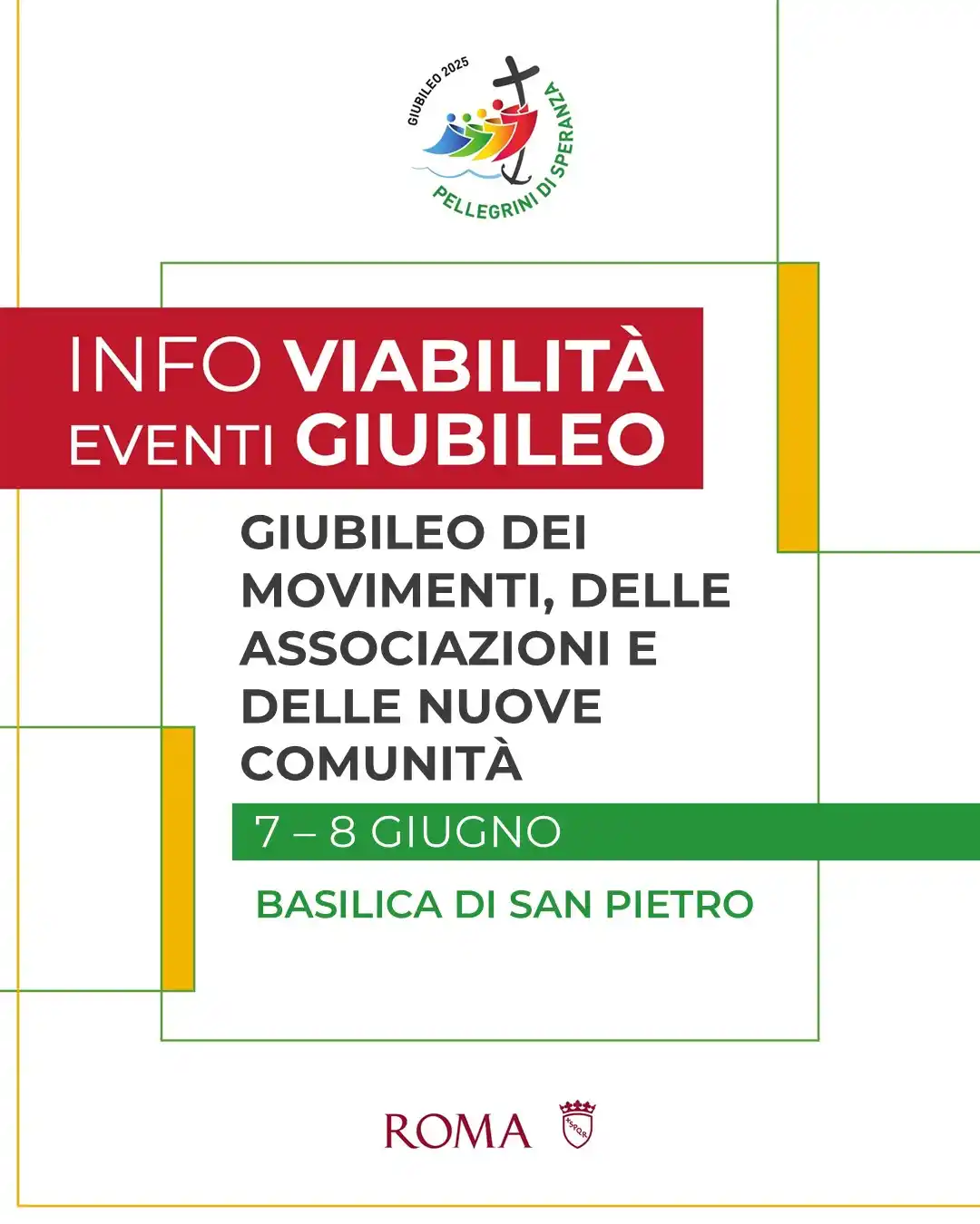 Image from Roma Capitale: 🔔 *Giubileo dei Movimenti, delle Associazioni e delle Nuove Comunità ...