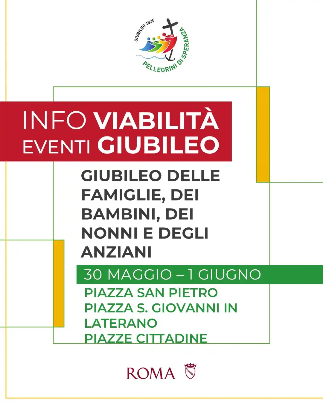 Image from Roma Capitale: 📣 *Giubileo delle Famiglie, dei Bambini, dei Nonni e degli Anziani: e...