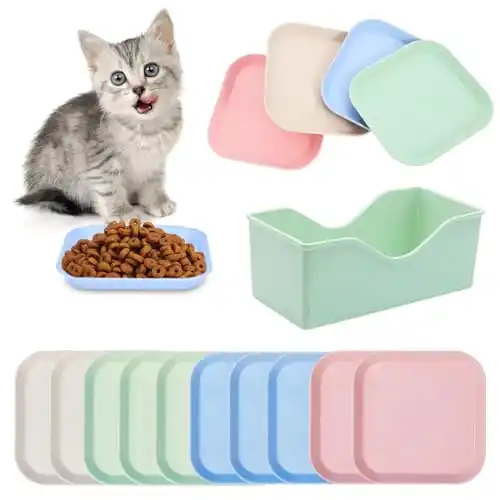 Image from Pirate Deals Angebote | Preisfehler, Schnäppchen, Rabatte & Freebies: Herbst 10 Stück Katzennapf, Katzennapf Flach Quadrat Fressnapf Katze B...