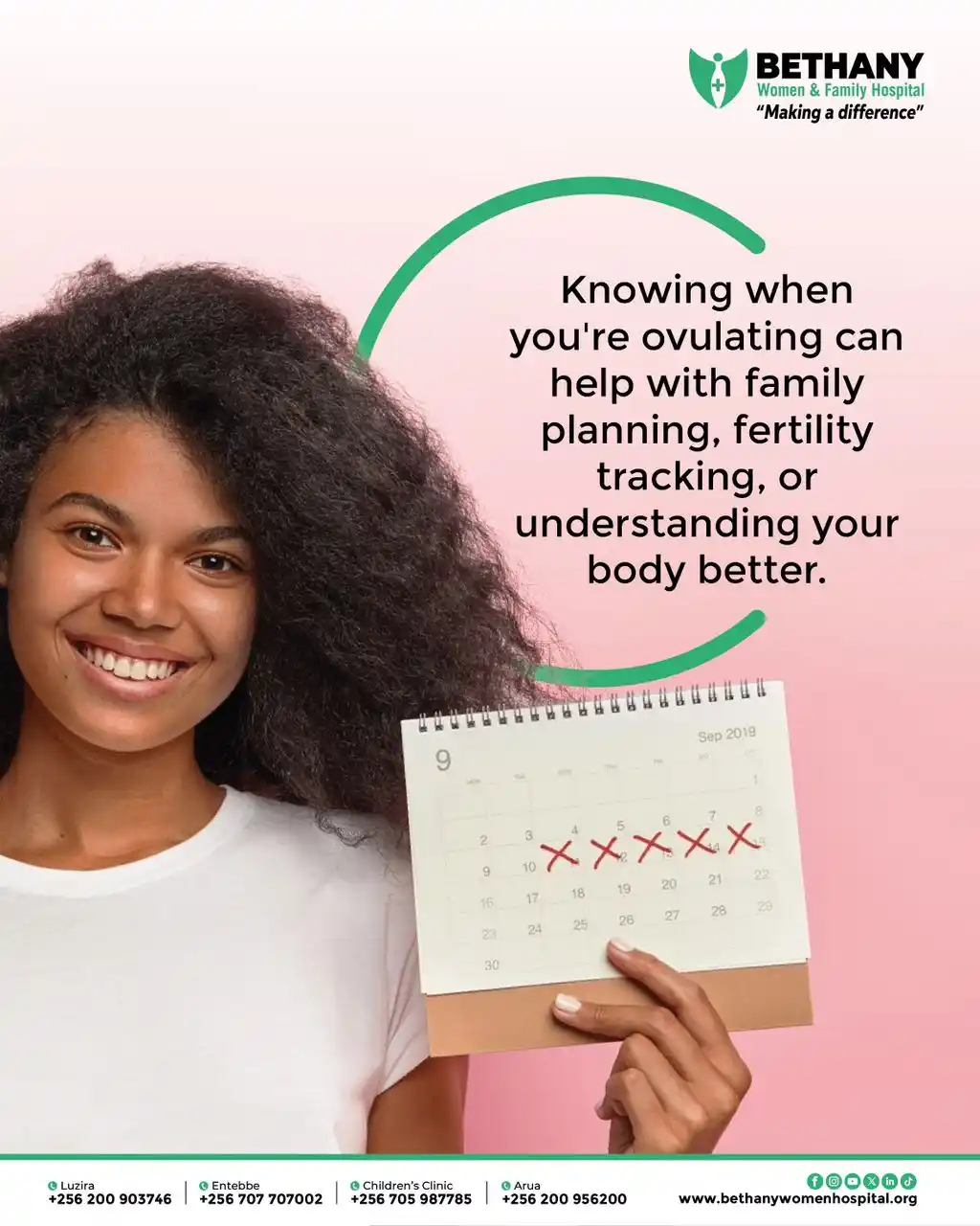 Image from Bethany Women & Family Hospital: How to tell you’re ovulating 👇🏾 If you’re trying to conceive or jus...