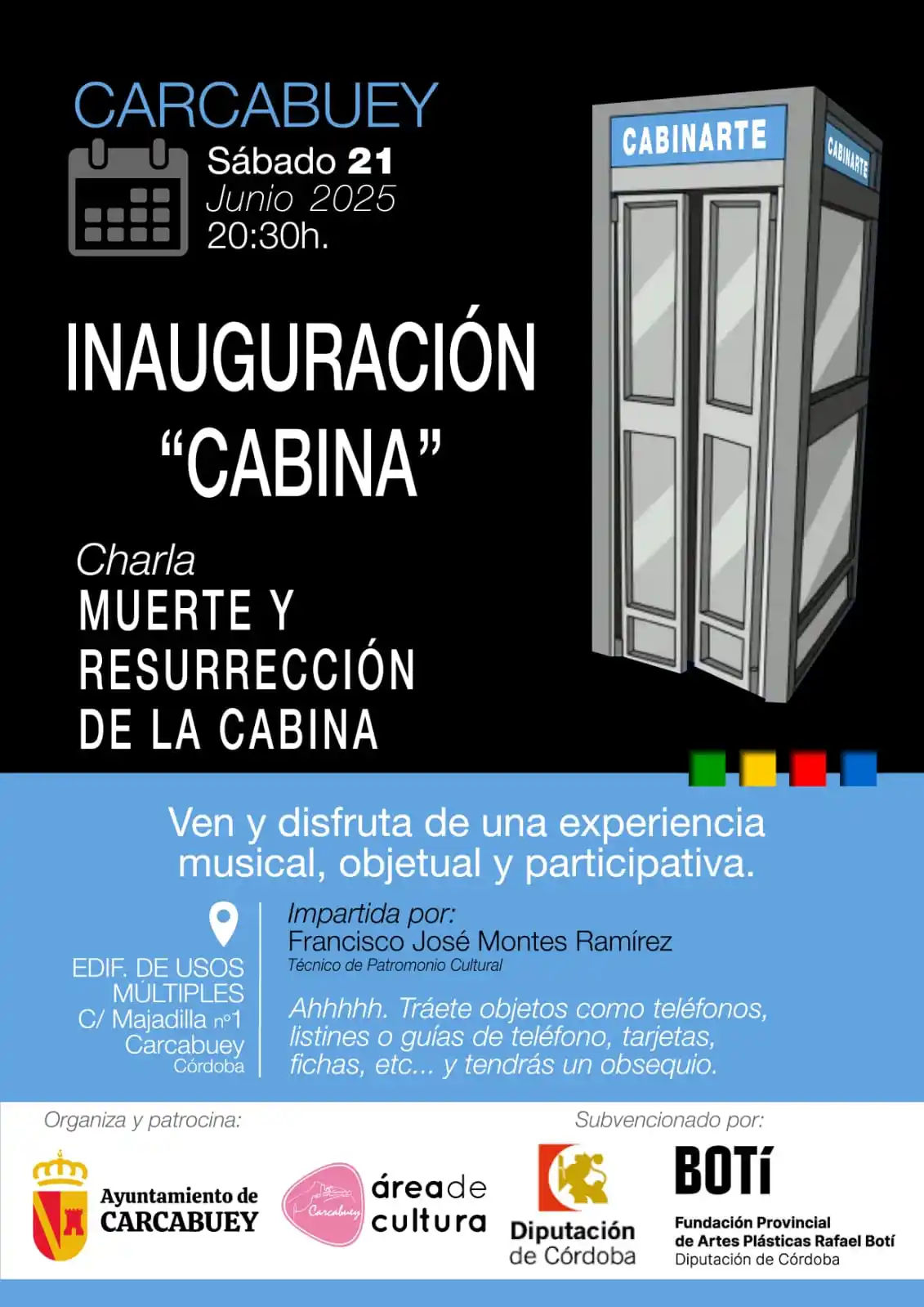 Image from Servicio de Información Municipal de Carcabuey : _*Inauguración del espacio Cabinarte.*_ *📞 <a class="text-blue-500 ho...