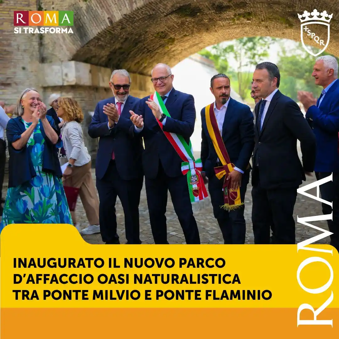 Image from Roma Capitale: 📣🌳 *Inaugurato il parco d'affaccio tra Ponte Milvio e Ponte Flaminio...