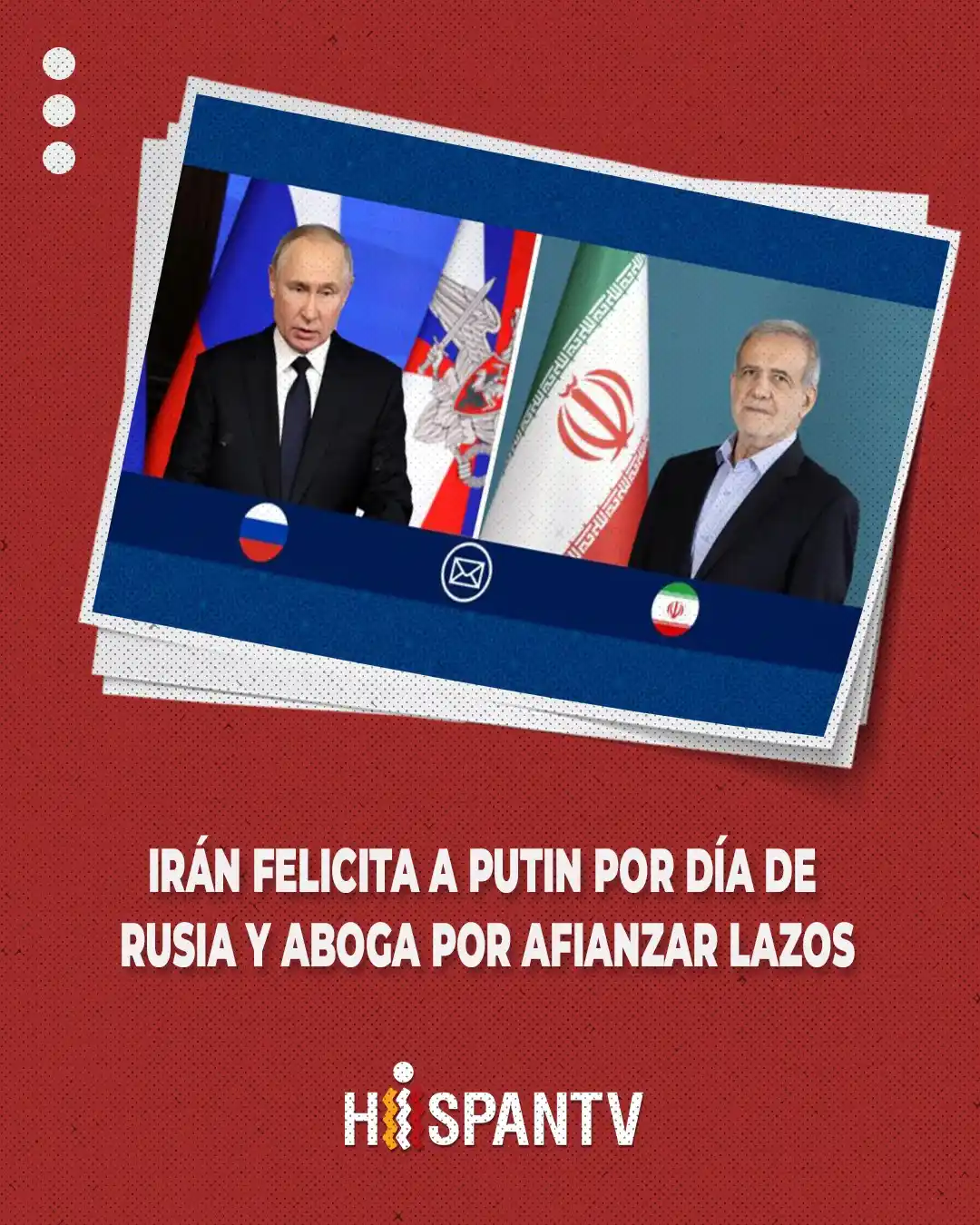 Image from HispanTV: 🇮🇷🇷🇺 *Irán felicita a Putin por Día de Rusia y aboga por afianzar ...